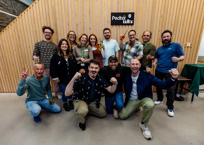 Group photo of the Aer team attending the Pocket Talks event at BTF