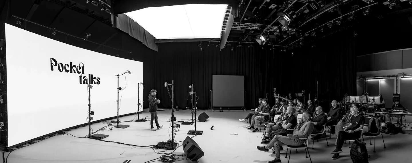 Person on stage with audience