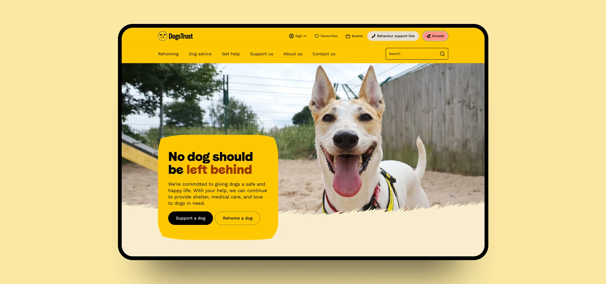 Dogs Trust website screen shot cropped