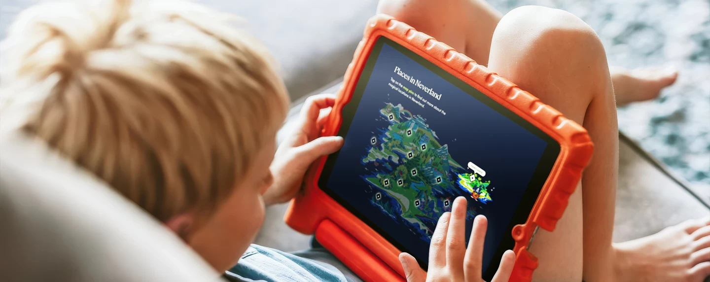 Child using the GOSH Map on a tablet