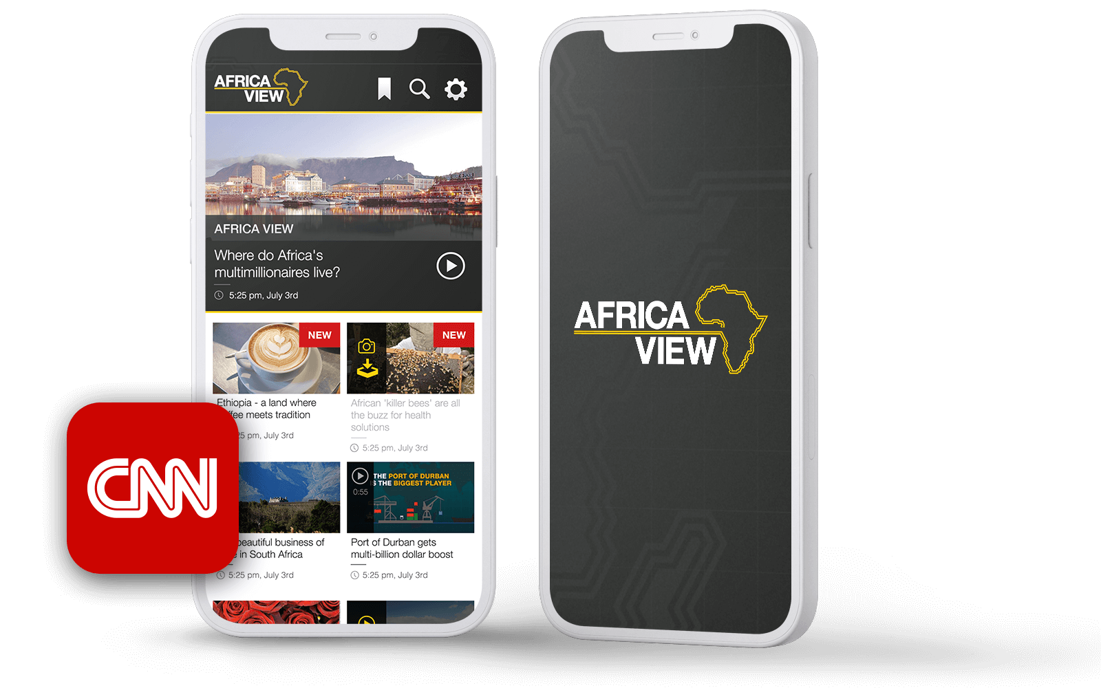 CNN Africa View app on mobile.