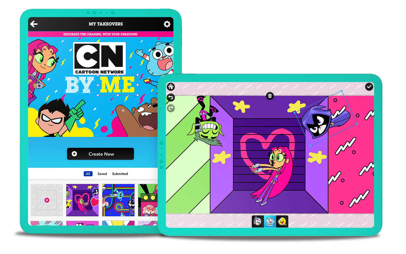 The Cartoon Network App displayed on tablet