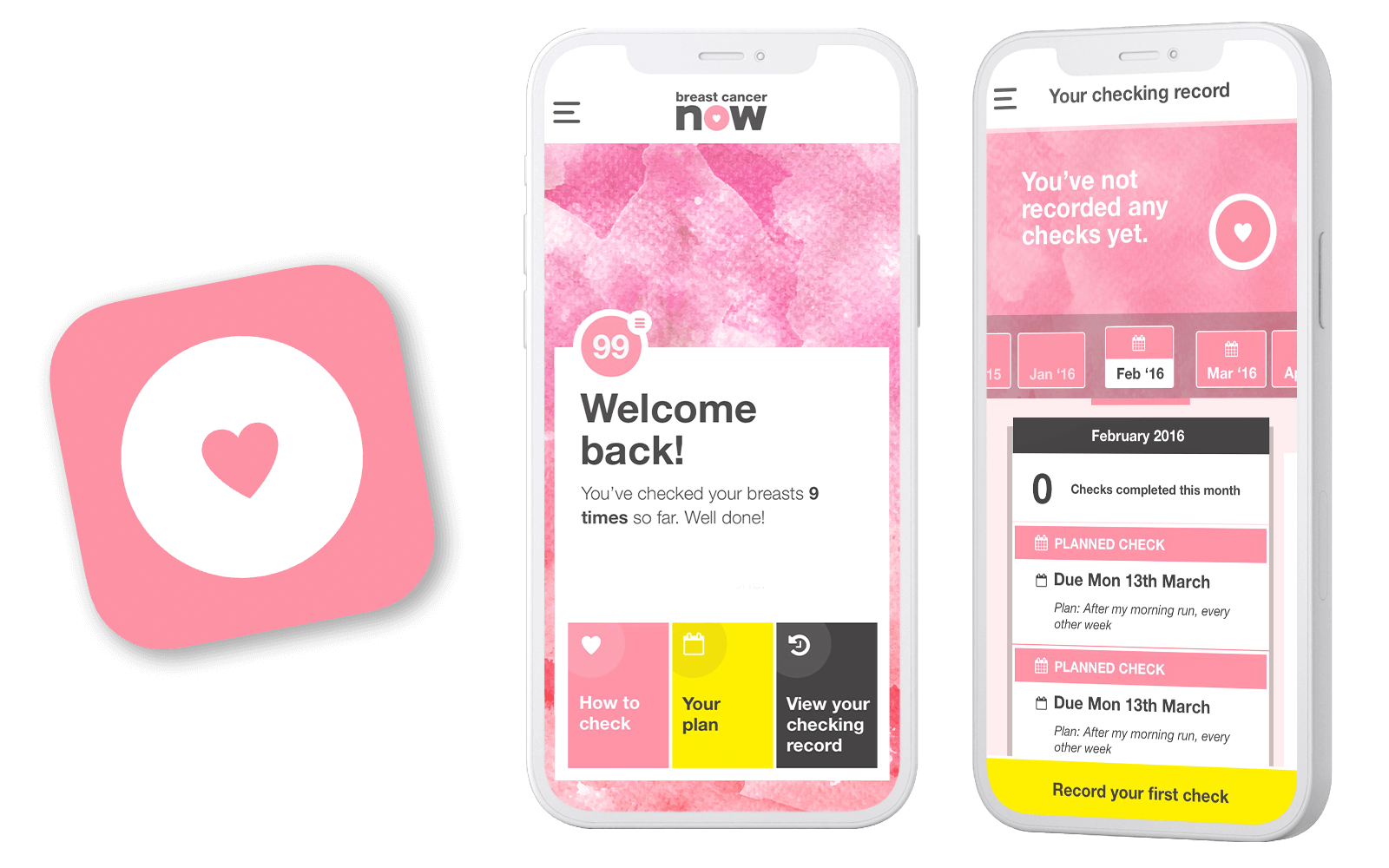 The Breast Cancer Now app on mobile